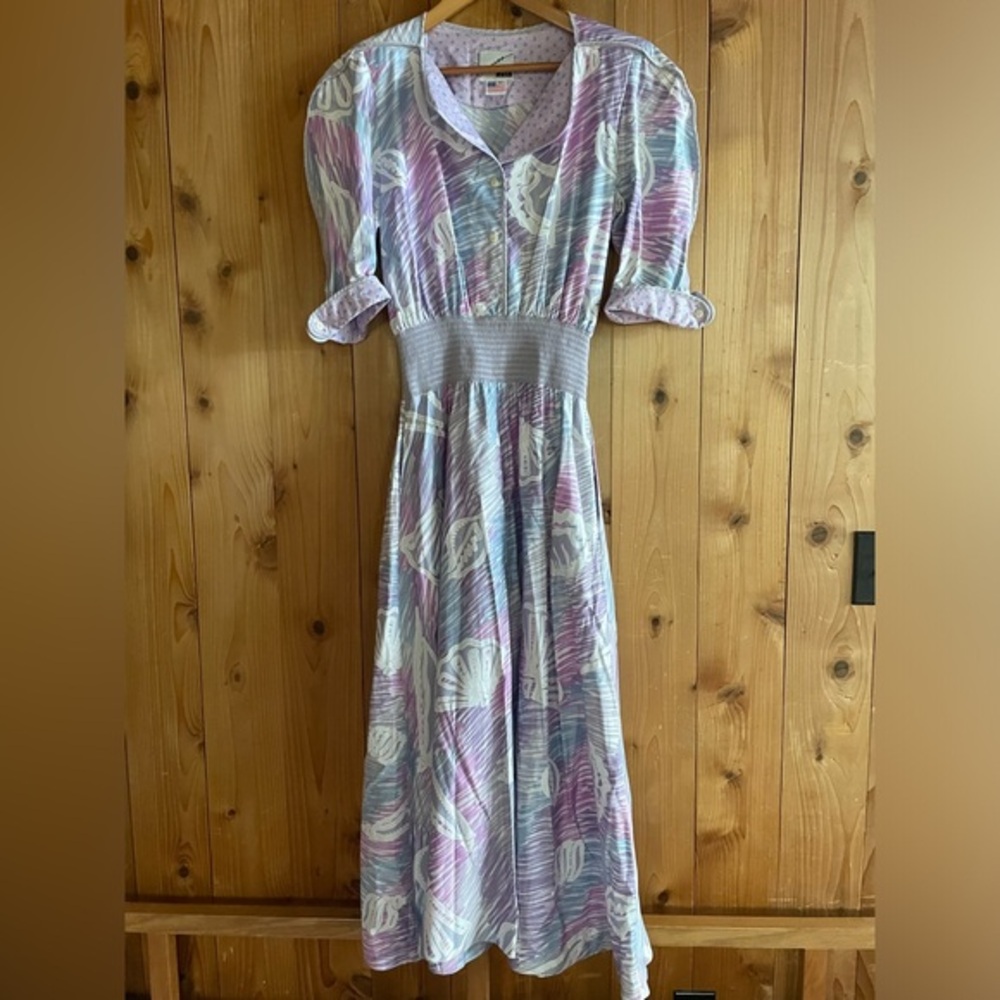 Vintage 80s/90s Jeanne Marc Dress Seashell Summer Dream Dress